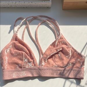 PINK Victoria's Secret Velvet Bralette in Blush Pink